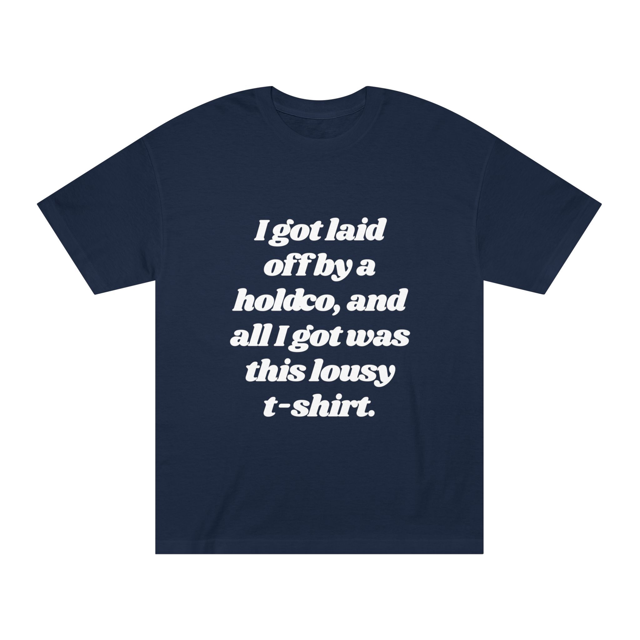 Navy blue graphic t-shirt with white text that reads: Update: Greatest Thing Ever. Product name: The "Update: Greatest Thing Ever" Tee.