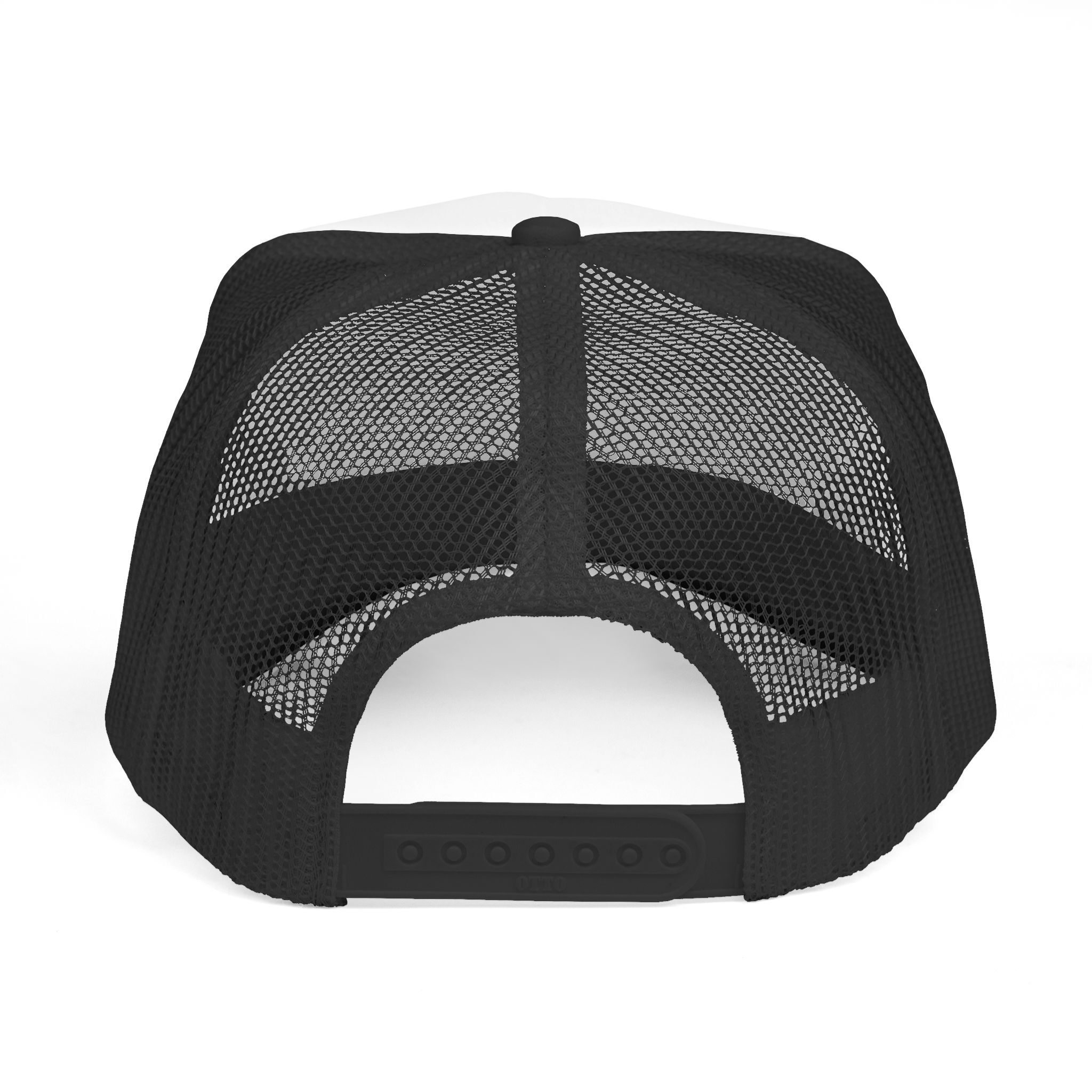 Back view of The "See You in the Pitch, Motherfu**ers!" Trucker Hat—black mesh, adjustable snapback—perfect Soccer Hat for fans.