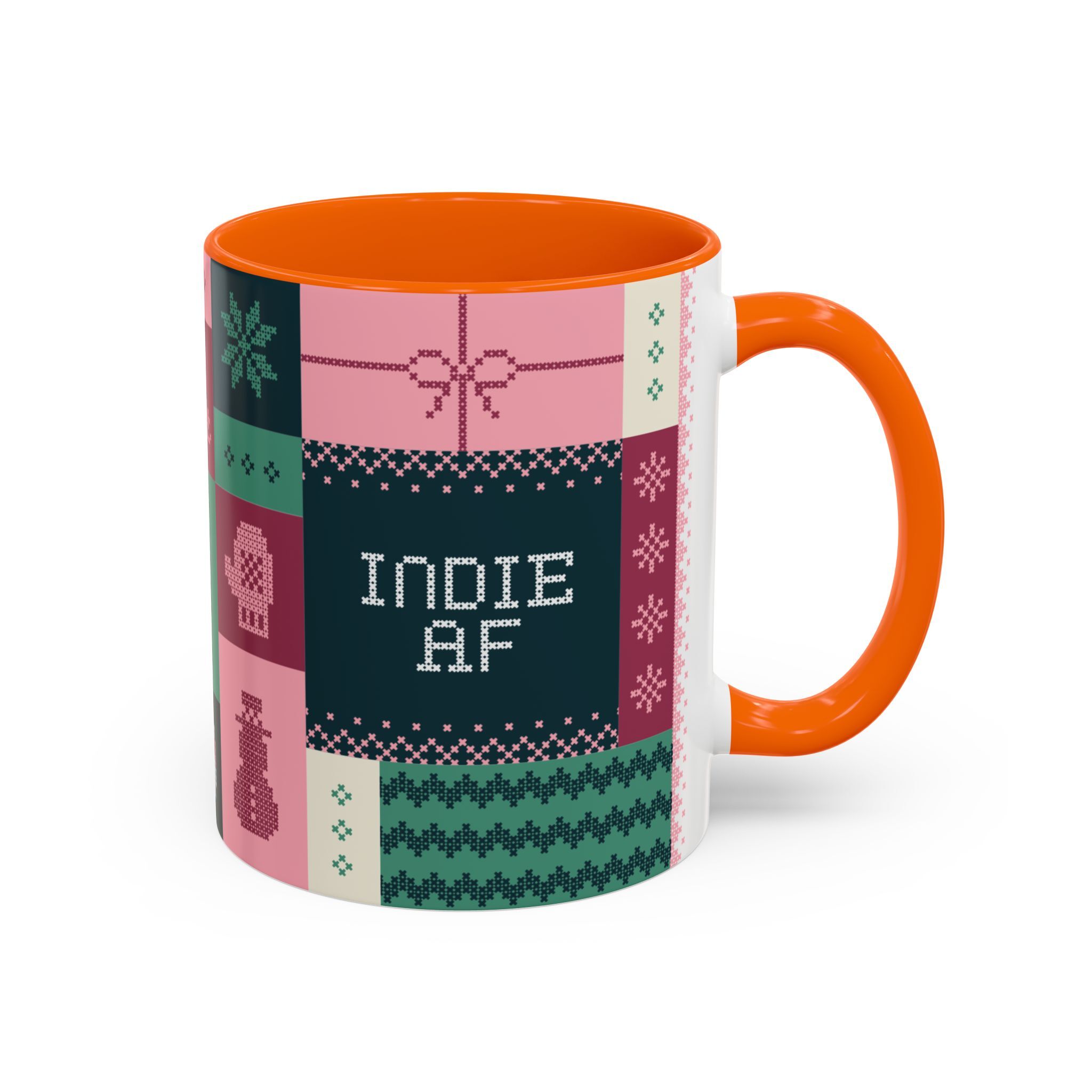 The "Mandatory Fun" Mug - Pink | 11oz by Grown features bold INDIE AF text—perfect for Holidays 2025.