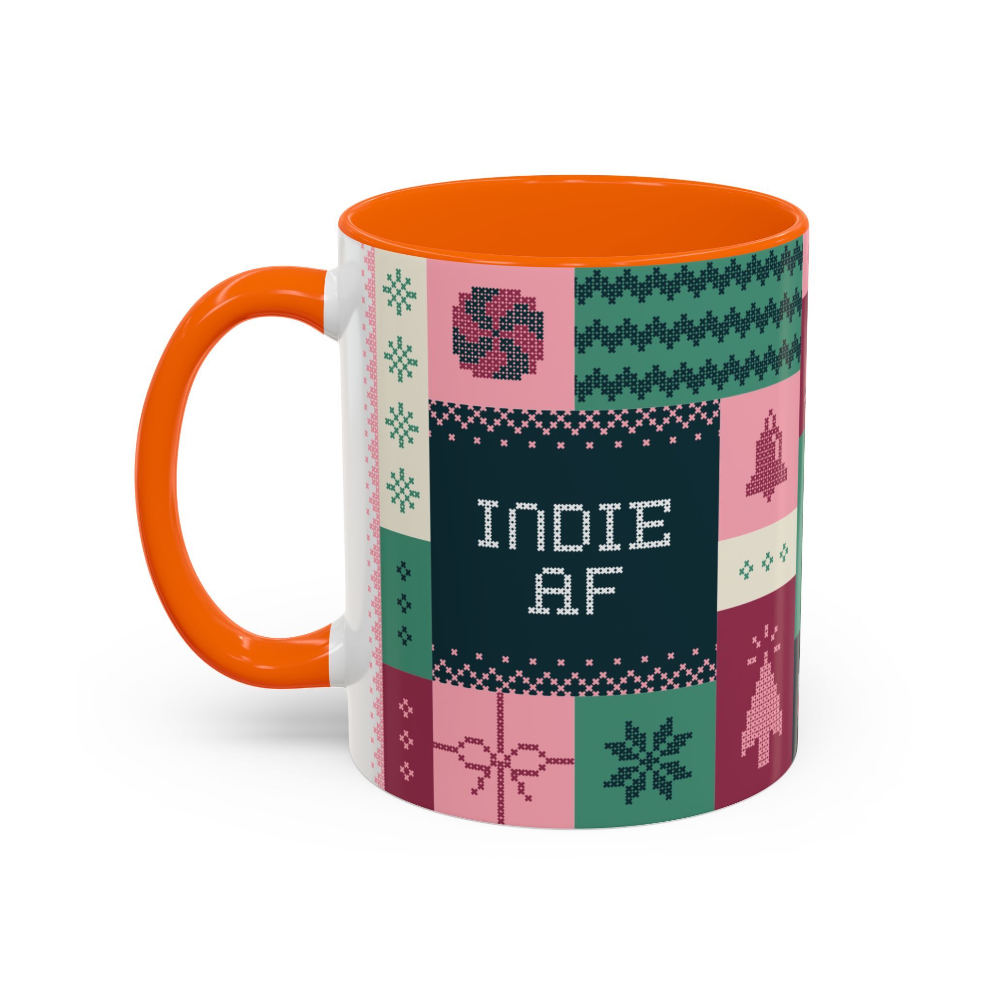 Sip in style with The "Mandatory Fun" Mug – a pink 11oz ceramic mug by Grown, featuring an Indie AF 2025 Holidays design that's perfect for showing your festive vibe.